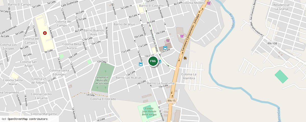 Mapa de la ubicación de Ferrepinturas F&G en Juticalpa, Olancho