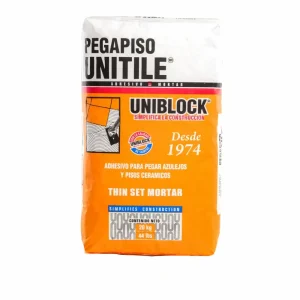 Adhesivo Uniblock Unitile 44 lb, pegamento para cerámica de piso