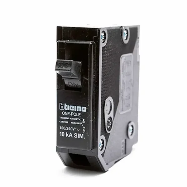 Breaker Bticino 20 A, 1 polo, 120/240 V, interruptor sencillo